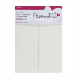 Keskeltä avautuvat korttipohjat ja kuoret, Valkoinen ja kerma 12,7x17,8 cm