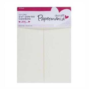 Keskeltä avautuvat korttipohjat ja kuoret, Valkoinen ja kerma 12,7x17,8 cm