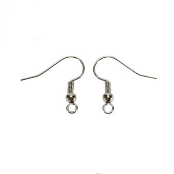 Korvakorukoukku, hopean värinen 12 kpl