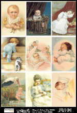 Kuvakartonki A4 - Klippark vintage Baby KP0020