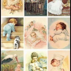 Kuvakartonki A4 - Klippark vintage Baby KP0020