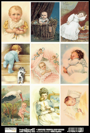 Kuvakartonki A4 - Klippark vintage Baby KP0020