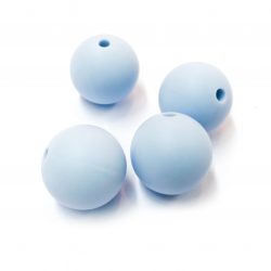 Schnulli Silikonihelmet 15mm, pyöreät, vaaleansininen