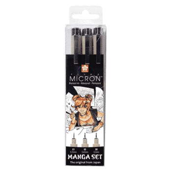 Sakura Pigma Micron Manga setti, 3 kpl