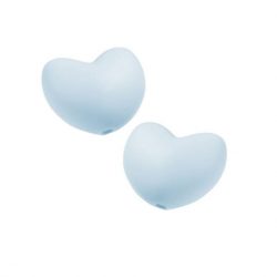 Schnulli Silikonihelmet, sydän, vaaleansininen