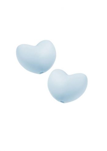 Schnulli Silikonihelmet, sydän, vaaleansininen