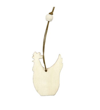 Puinen pääsiäiskoriste ripustuksella, kana