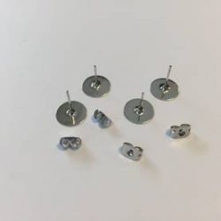 Korvakorutappi hopeanvärinen, 10mm, 4kpl