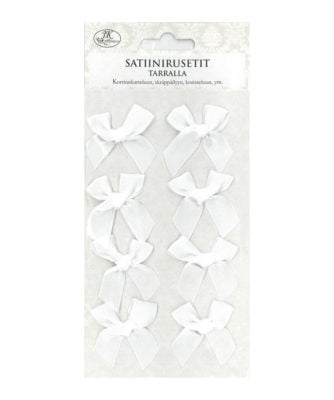 Satiinirusetit tarralla, 3600 Valkoinen