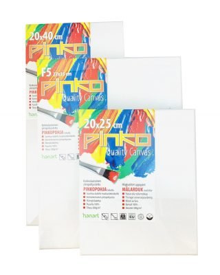 Pinko maalauspohjat, eri kokoja