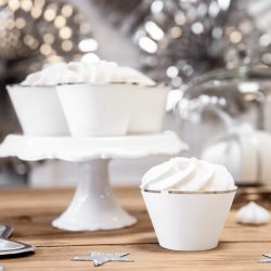 Muffinssien reunukset 6 kpl, valko/hopea