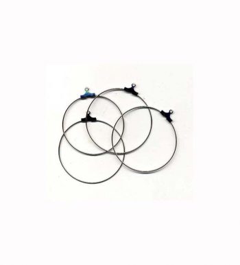 Korvakorurengas, 40mm, Hopeoitu, 4kpl