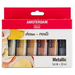 Amsterdam akryylivärisetti, 6x20ml METALLIC