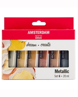 Amsterdam akryylivärisetti, 6x20ml METALLIC