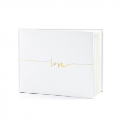 Vieraskirja, Love kulta valkoinen 18,5x24cm