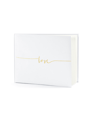 Vieraskirja, Love kulta valkoinen 18,5x24cm