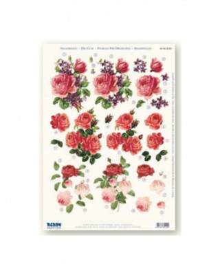 3D kuva-arkki, 82100, Punaiset ruusut