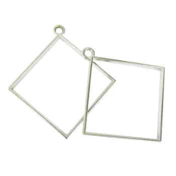 Riipuskehys, neliö 2kpl hopea