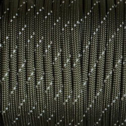 Paracord naru 550lb 4mm, R2 Heijastava armeijanvihreä