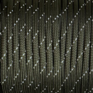 Paracord naru 550lb 4mm, R2 Heijastava armeijanvihreä