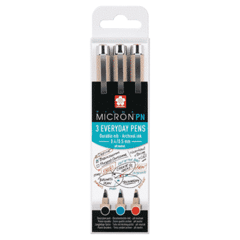 Sakura Pigma Micron PN 04, Värilajitelma 3kpl