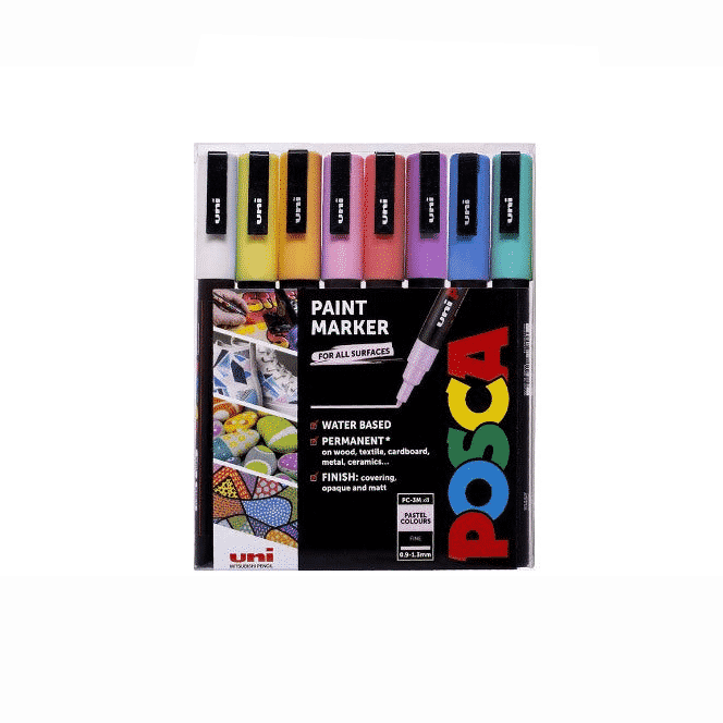 Posca Maalikynäsetti 3M 0,9-1,3 mm, Pastellivärit 8kpl