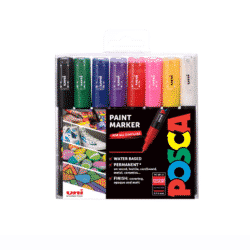 Posca Maalikynäsetti 1M 0,7-1,0 mm, Perusvärit 8kpl