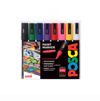 Posca Maalikynäsetti 5M 1,8-2,5 mm, Perusvärit 8kpl