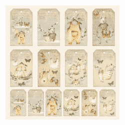 Reprint Skräppipaperi 30x30cm, RP0453 Tags