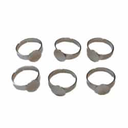 Sormuspohja 10mm, hopea 6kpl