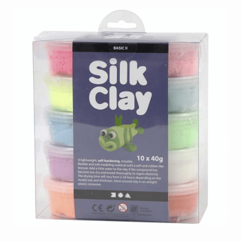 Silk Clay® silkkimassa värilajitelma 10x40g, Basic 2