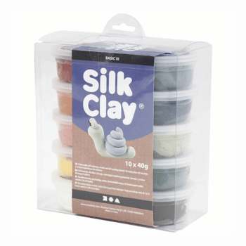 Silk Clay® silkkimassa värilajitelma 10x40g, Murretut värit