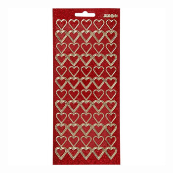 Ääriviivatarra sydän, glitter punainen