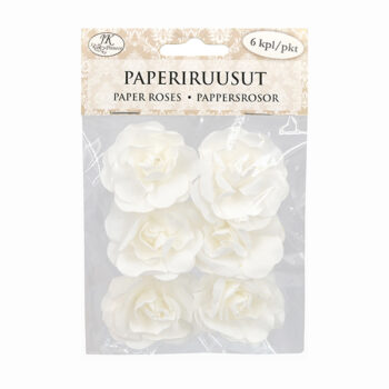 Paperiruusu, 2837 Iso valkoinen 6kpl