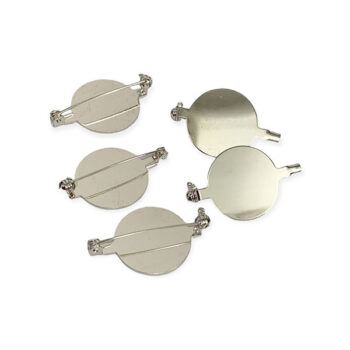 Rintakorupohja 20mm, pyöreä, hopean värinen 5 kpl