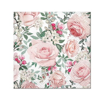 Servetti 25x25cm, Ruusut 20kpl