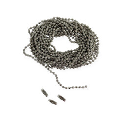 Kuulaketju 3m + 3 lukkoa, hopean värinen