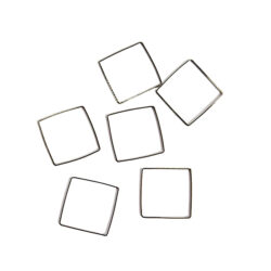 Korunosa metallikehys neliö, hopean värinen 6 kpl