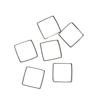Korunosa metallikehys neliö, hopean värinen 6 kpl