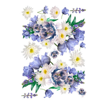 Dress my Craft, Transfer Me -siirtokalvo 31.5 x 46.5 cm, Blue Tulips