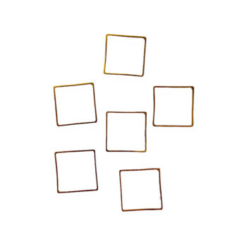 Korunosa metallikehys neliö, kullan värinen 6 kpl
