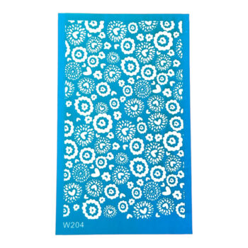 Silk Screen silkkisabluuna 9x15cm, Kukat ja sydämet