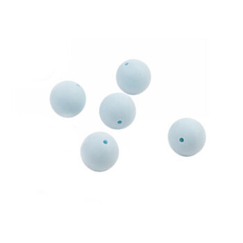 Silikonihelmet 15mm pyöreä, vaaleansininen 5kpl