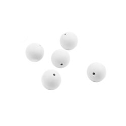 Silikonihelmet 15mm pyöreä, valkoinen 5kpl