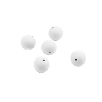 Silikonihelmet 15mm pyöreä, valkoinen 5kpl