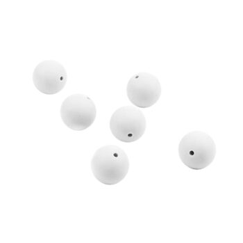 Silikonihelmet 12mm pyöreä, valkoinen 6kpl