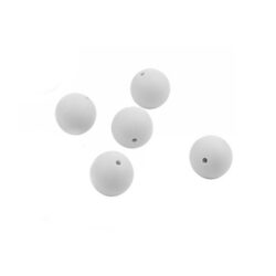 Silikonihelmet 15mm pyöreä, vaaleanharmaa 5kpl