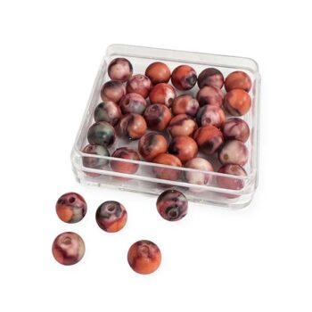 Marble Look helmet 8mm, 5504 tummanpunainen