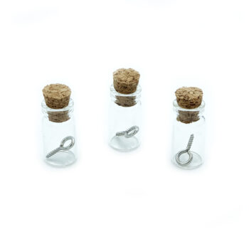 Mini lasipullot 11x22mm, 3 kpl