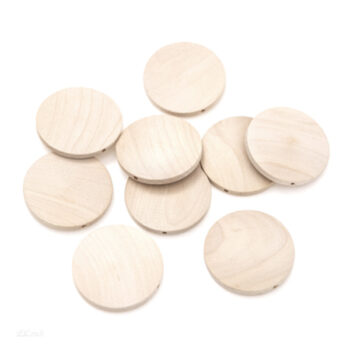 Pyöreät ja litteät puuhelmet, 40mm 10kpl